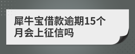 犀牛宝借款逾期15个月会上征信吗