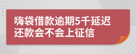 嗨袋借款逾期5千延迟还款会不会上征信