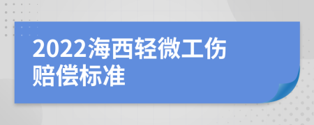 2022海西轻微工伤赔偿标准