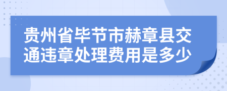 贵州省毕节市赫章县交通违章处理费用是多少