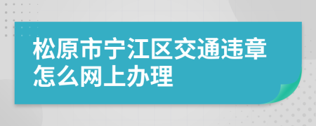 松原市宁江区交通违章怎么网上办理