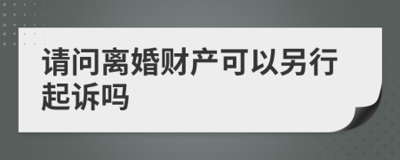 请问离婚财产可以另行起诉吗