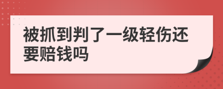 被抓到判了一级轻伤还要赔钱吗
