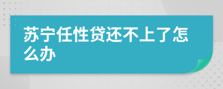 苏宁任性贷还不上了怎么办