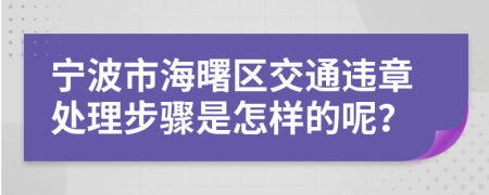 宁波市海曙区交通违章处理步骤是怎样的呢？