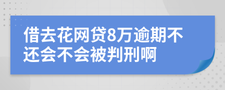 借去花网贷8万逾期不还会不会被判刑啊