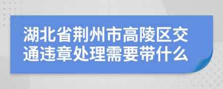 湖北省荆州市高陵区交通违章处理需要带什么