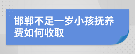 邯郸不足一岁小孩抚养费如何收取