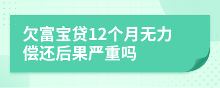 欠富宝贷12个月无力偿还后果严重吗