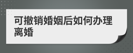 可撤销婚姻后如何办理离婚