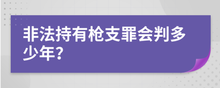 非法持有枪支罪会判多少年？