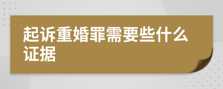 起诉重婚罪需要些什么证据