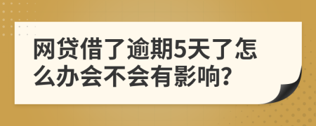 网贷借了逾期5天了怎么办会不会有影响？