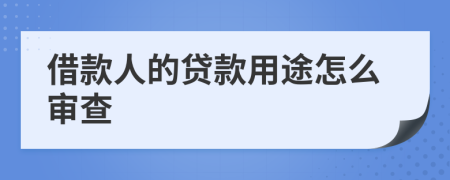 借款人的贷款用途怎么审查