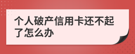 个人破产信用卡还不起了怎么办