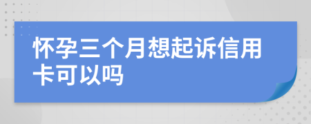 怀孕三个月想起诉信用卡可以吗