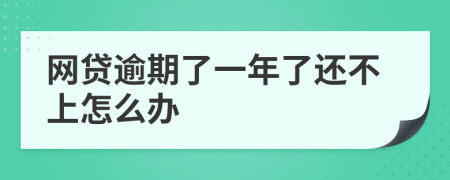网贷逾期了一年了还不上怎么办
