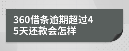 360借条逾期超过45天还款会怎样