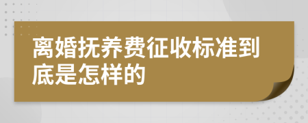 离婚抚养费征收标准到底是怎样的