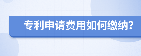 专利申请费用如何缴纳？