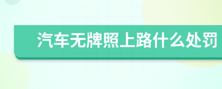 汽车无牌照上路什么处罚