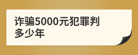 诈骗5000元犯罪判多少年