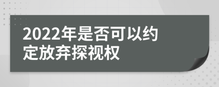 2022年是否可以约定放弃探视权