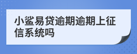 小鲨易贷逾期逾期上征信系统吗