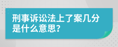 刑事诉讼法上了案几分是什么意思？