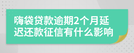 嗨袋贷款逾期2个月延迟还款征信有什么影响