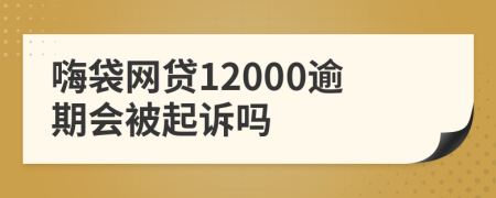 嗨袋网贷12000逾期会被起诉吗