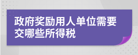 政府奖励用人单位需要交哪些所得税