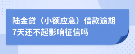 陆金贷（小额应急）借款逾期7天还不起影响征信吗
