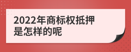 2022年商标权抵押是怎样的呢