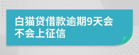 白猫贷借款逾期9天会不会上征信