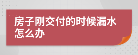 房子刚交付的时候漏水怎么办