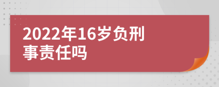 2022年16岁负刑事责任吗