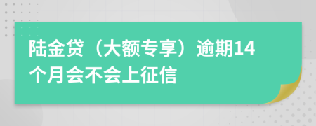 陆金贷（大额专享）逾期14个月会不会上征信