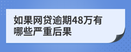 如果网贷逾期48万有哪些严重后果