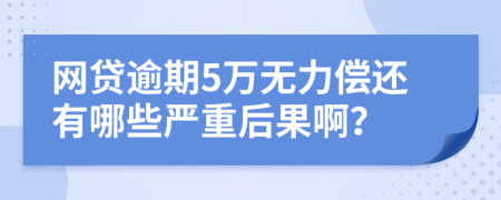 网贷逾期5万无力偿还有哪些严重后果啊？