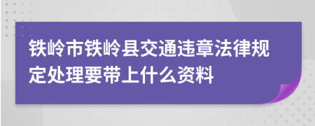 铁岭市铁岭县交通违章法律规定处理要带上什么资料