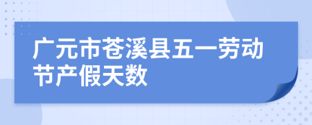 广元市苍溪县五一劳动节产假天数