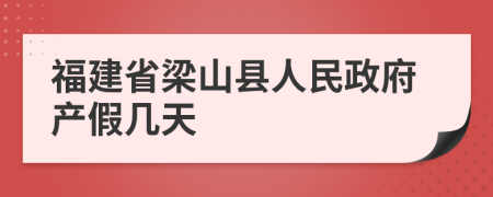 福建省梁山县人民政府产假几天