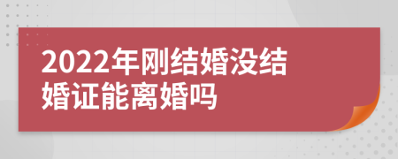 2022年刚结婚没结婚证能离婚吗