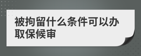 被拘留什么条件可以办取保候审