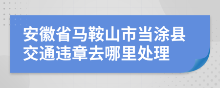 安徽省马鞍山市当涂县交通违章去哪里处理