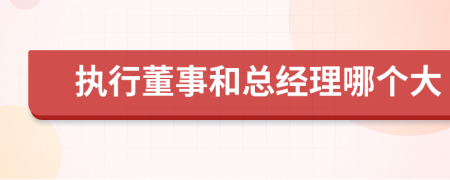 执行董事和总经理哪个大