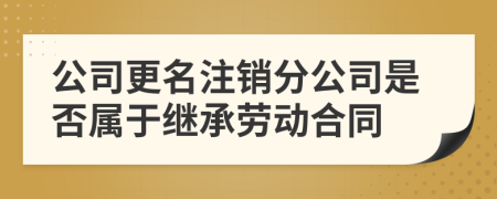 公司更名注销分公司是否属于继承劳动合同