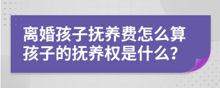 离婚孩子抚养费怎么算孩子的抚养权是什么？