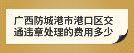 广西防城港市港口区交通违章处理的费用多少